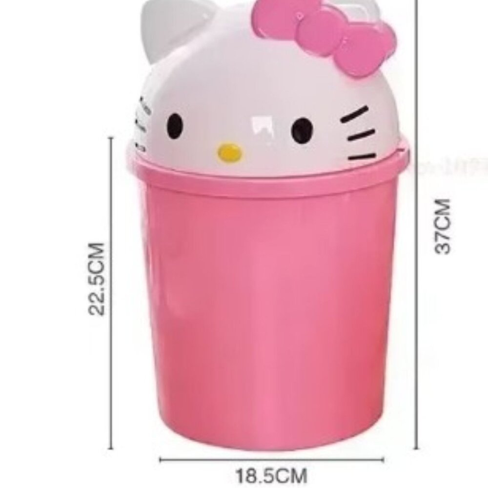 Hello Kitty Pink Trash Can Large Size with Detachable Lid 13" - Picture 6 of 7